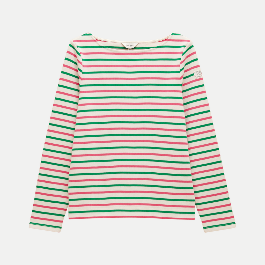 Joules Ladies Harbour Top - Pink/Green