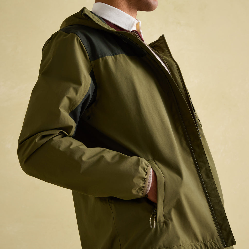 Joules Mens Ayston Lightweight Waterproof Coat - Green