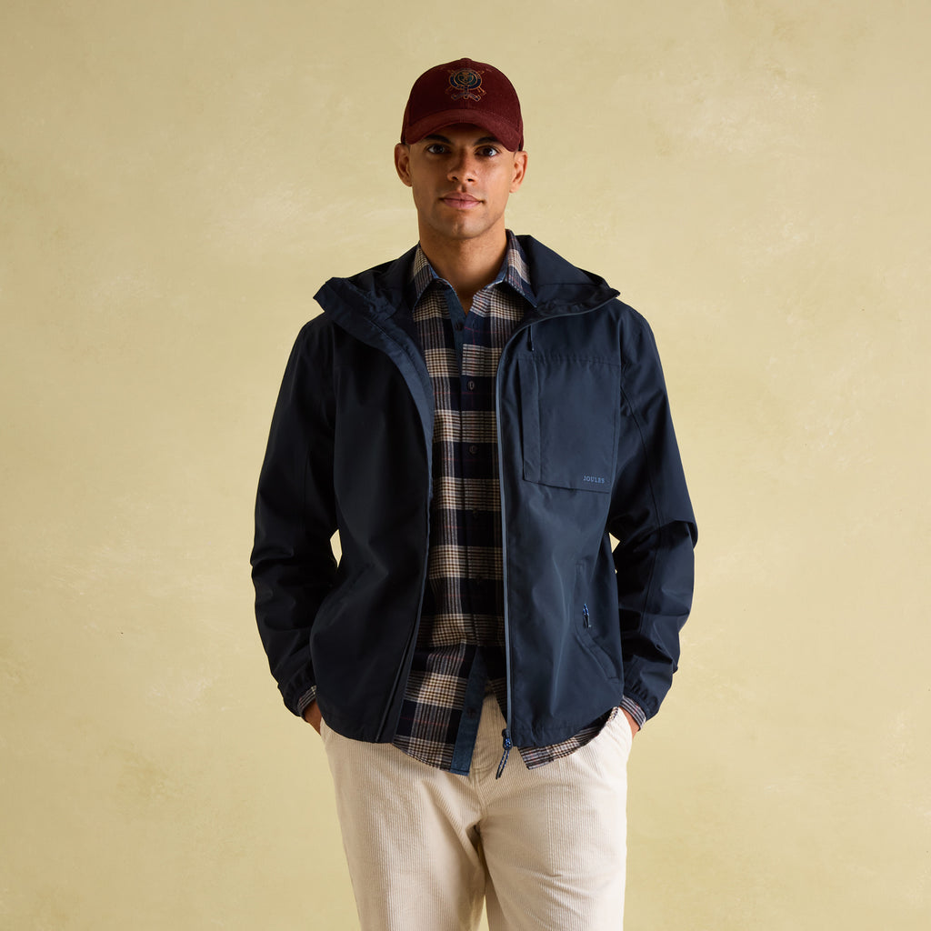 Joules Mens Ayston Lightweight Waterproof Coat - Navy