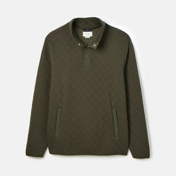 Joules Mens Malton Quilted Jersey Pullover Sweatshirt - Green