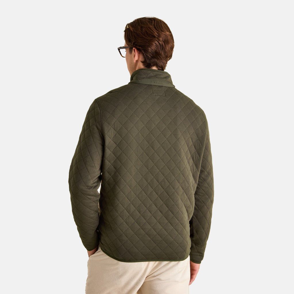 Joules Mens Malton Quilted Jersey Pullover Sweatshirt - Green