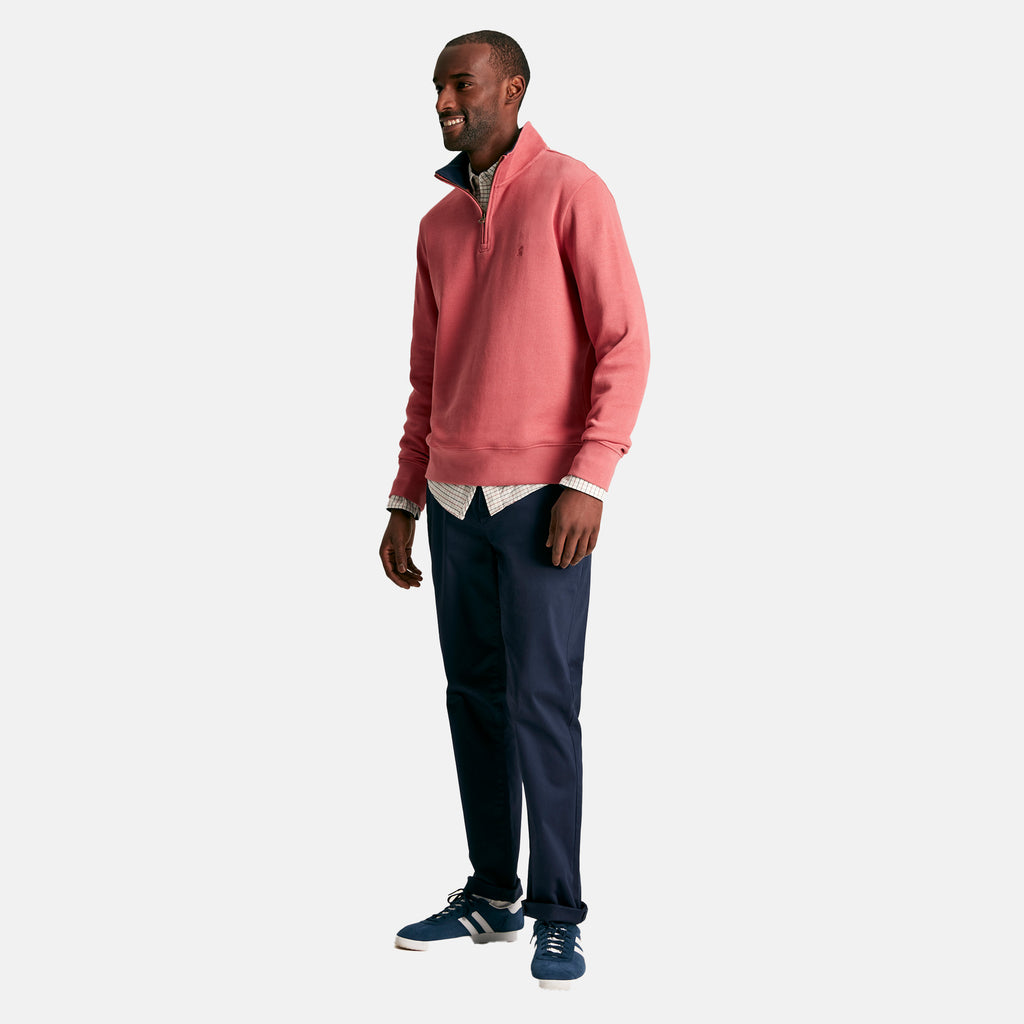 Joules Mens Alistair French Ribbed Knit Sweatshirt - Pink