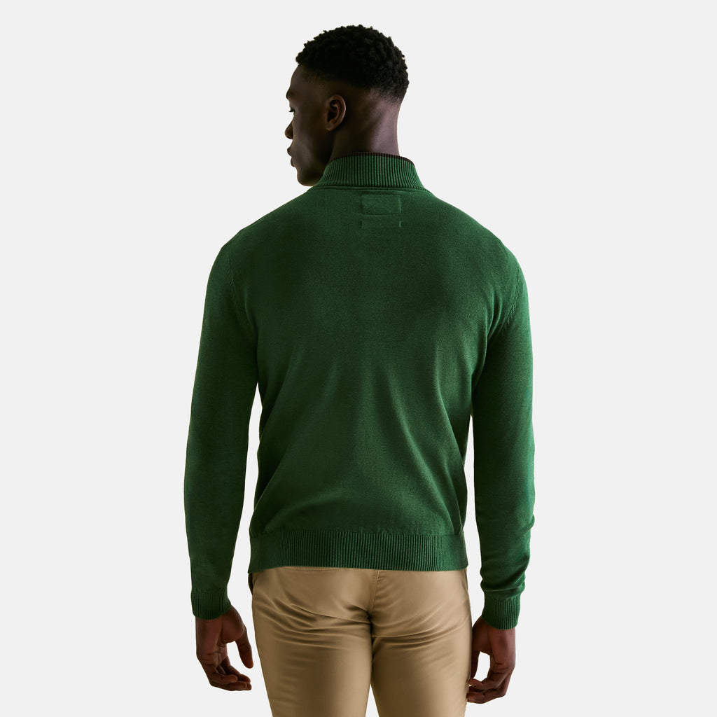 Joules Mens Hillside Quarter Zip Knitted Jumper - Green
