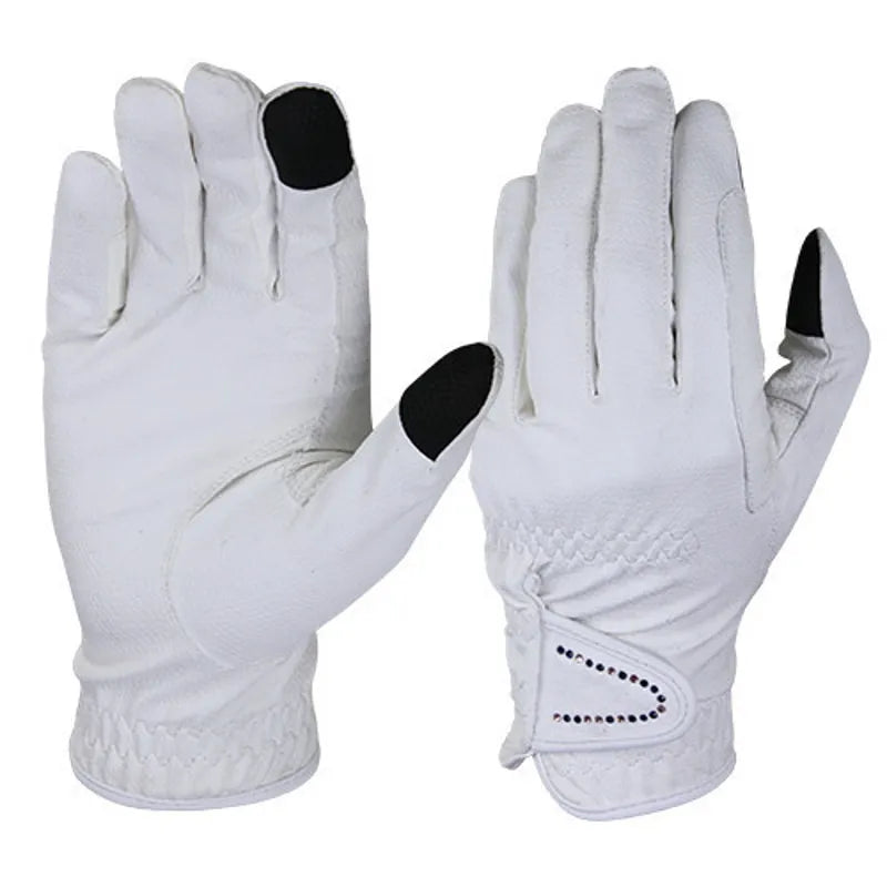 Hy Equestrian Roka Rose Riding Gloves - White