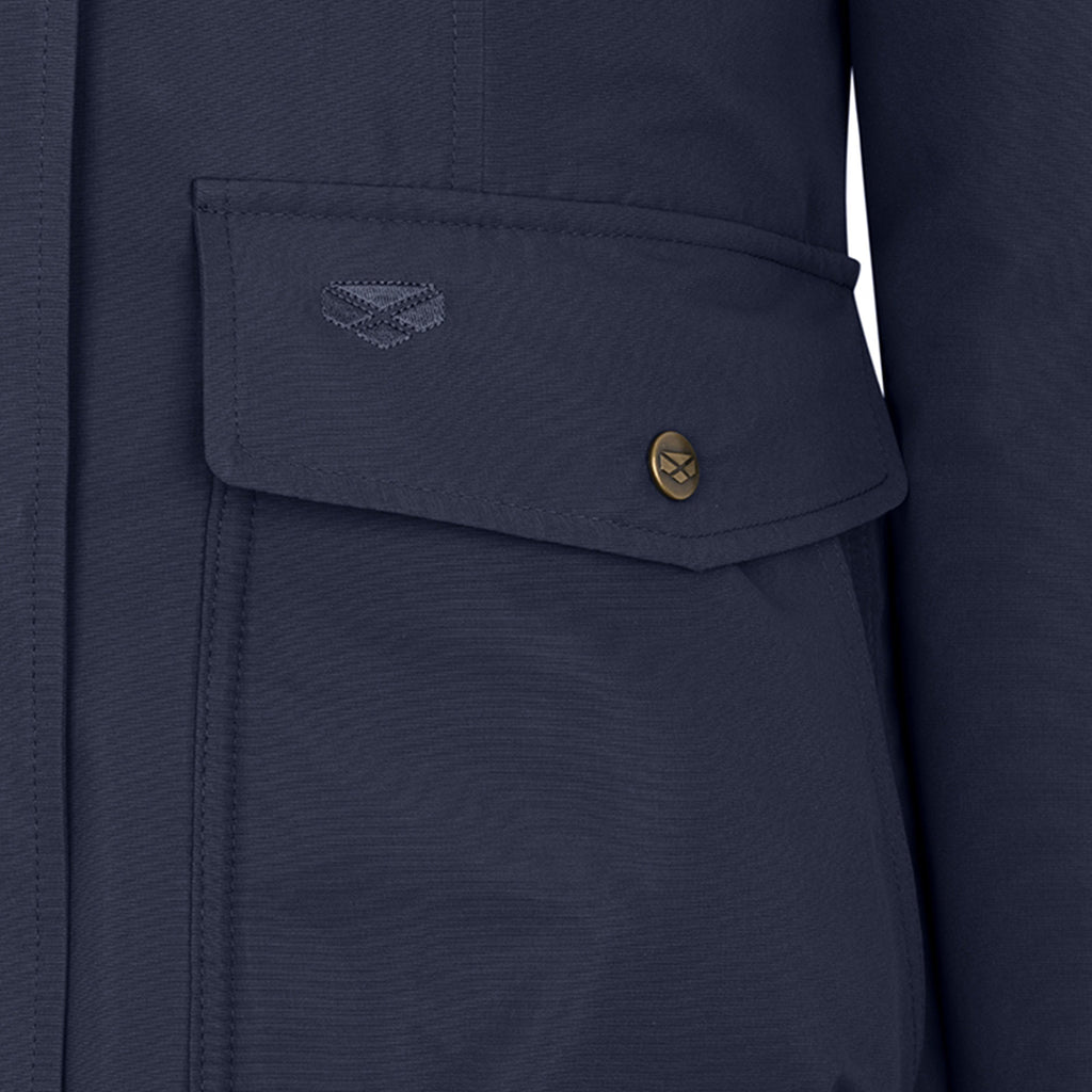 Hoggs of Fife Ladies Walker Long Coat - Ink Navy