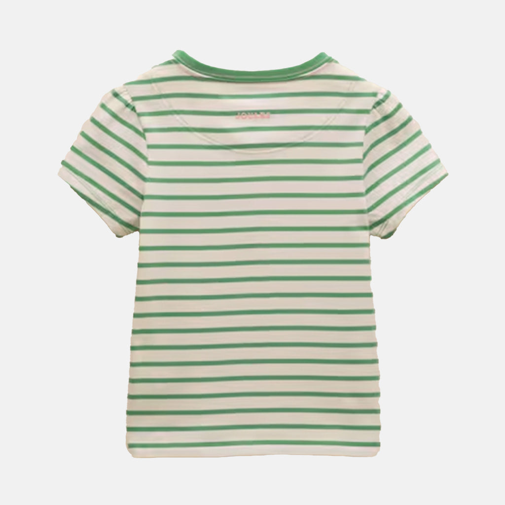 Joules Kids Astra Dog Print Top - Green Stripe