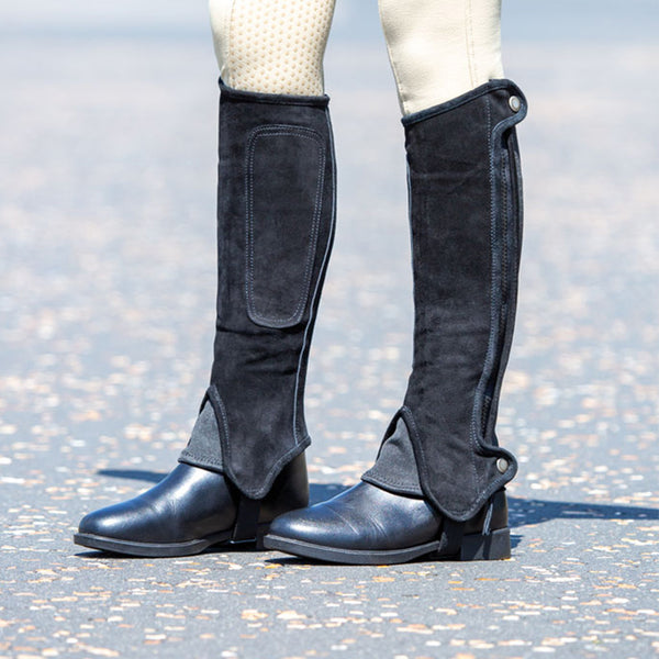 Bridleway Suede Half Chaps - Black