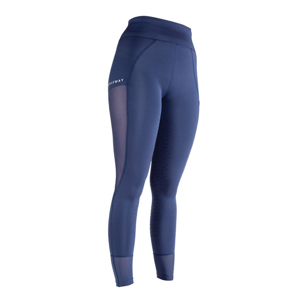 Bridleway Paige Ladies Mesh Riding Tights - Navy