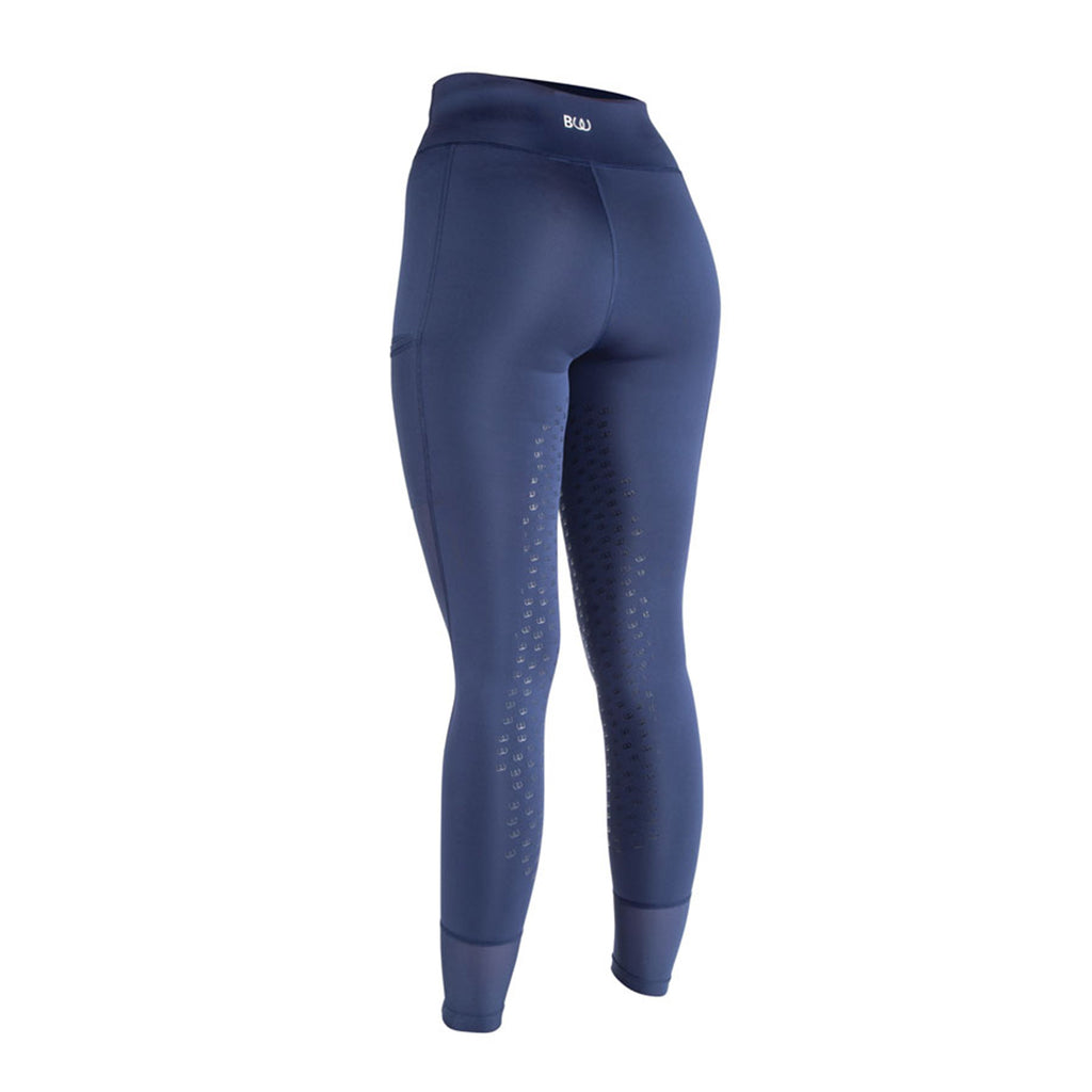 Bridleway Paige Ladies Mesh Riding Tights - Navy