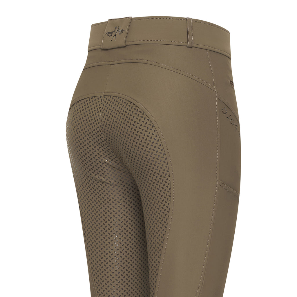 HV Polo Ladies Favourite Sporty Full Grip Riding Tights - Stone