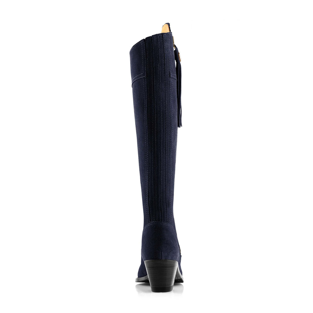 Fairfax and Favor Narrow Fit Heeled Regina Boot - Navy