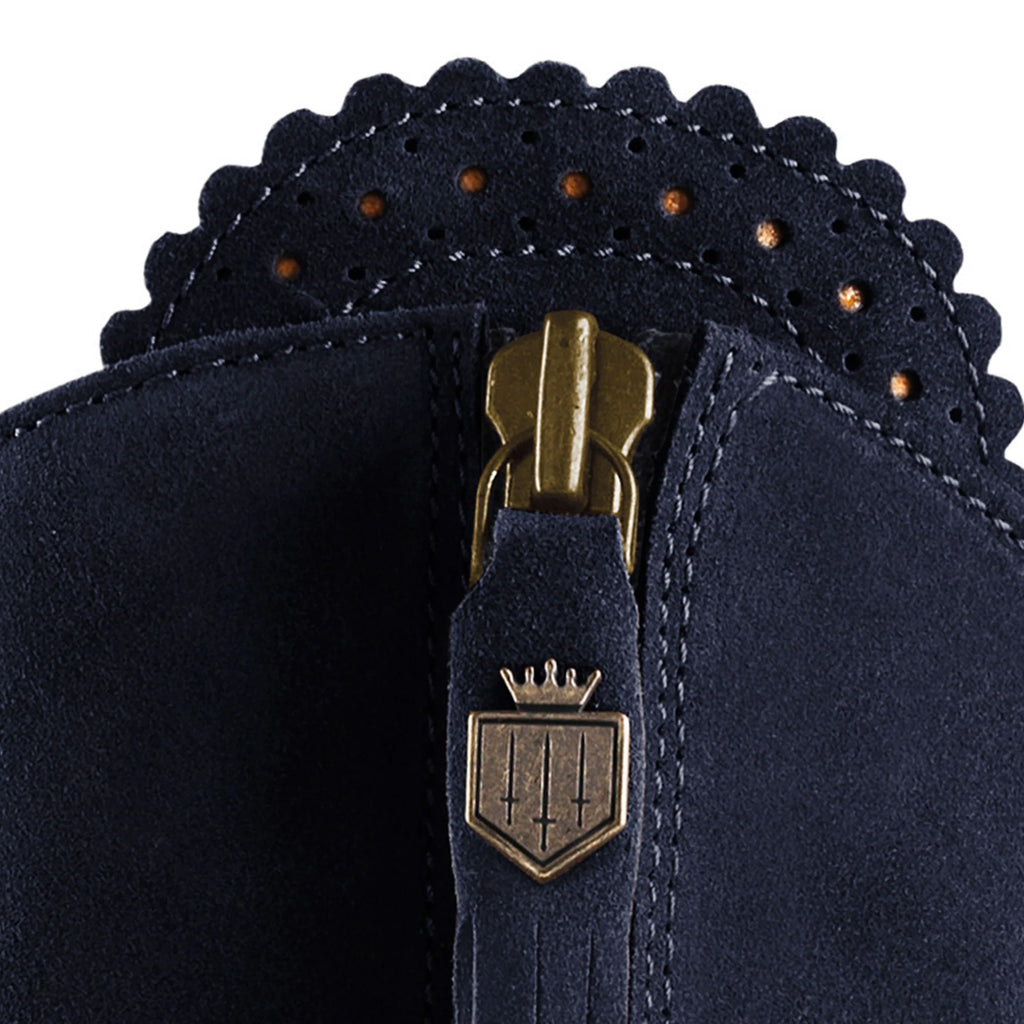 Fairfax and Favor Narrow Fit Heeled Regina Boot - Navy