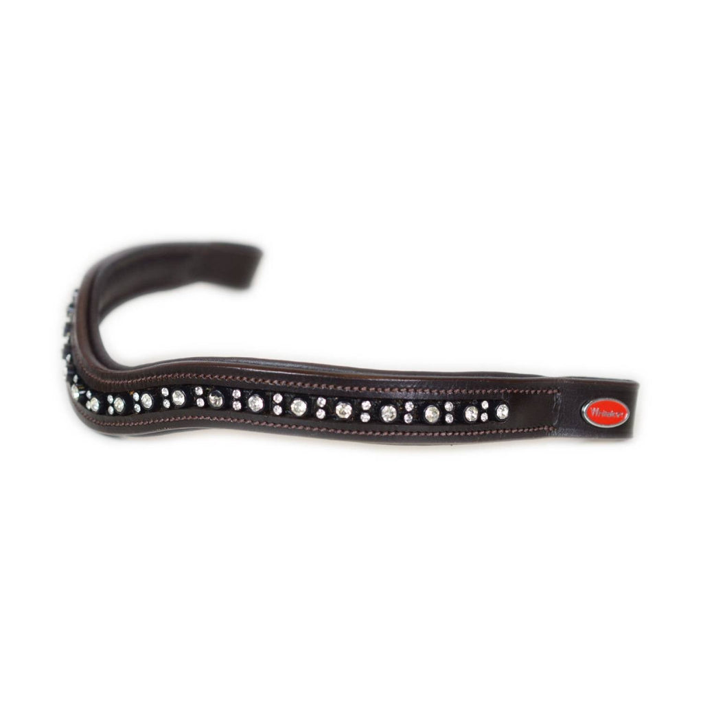John Whitaker Lynton Curved Diamante Browband - HAVANA
