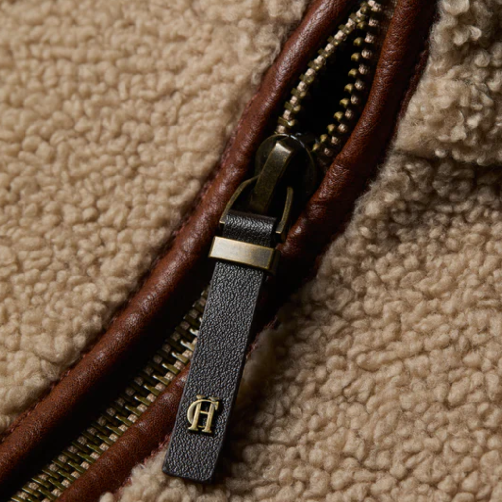 Holland Cooper Country Fleece Jacket - Natural Borg