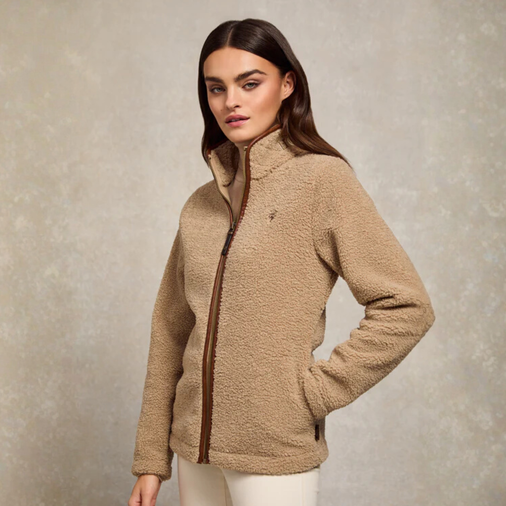 Holland Cooper Country Fleece Jacket - Natural Borg
