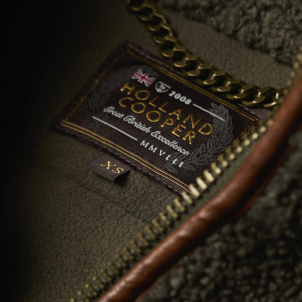 Holland Cooper Country Fleece Jacket - Khaki Borg