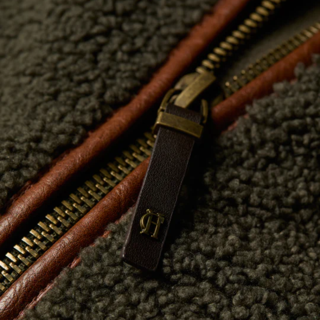 Holland Cooper Country Fleece Jacket - Khaki Borg