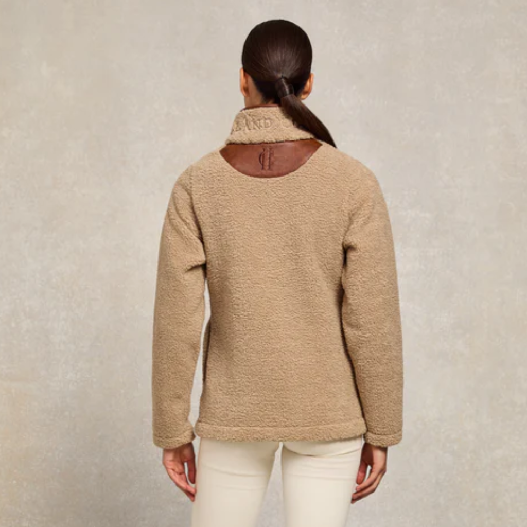 Holland Cooper Country Fleece Quarter Zip - Natural Borg