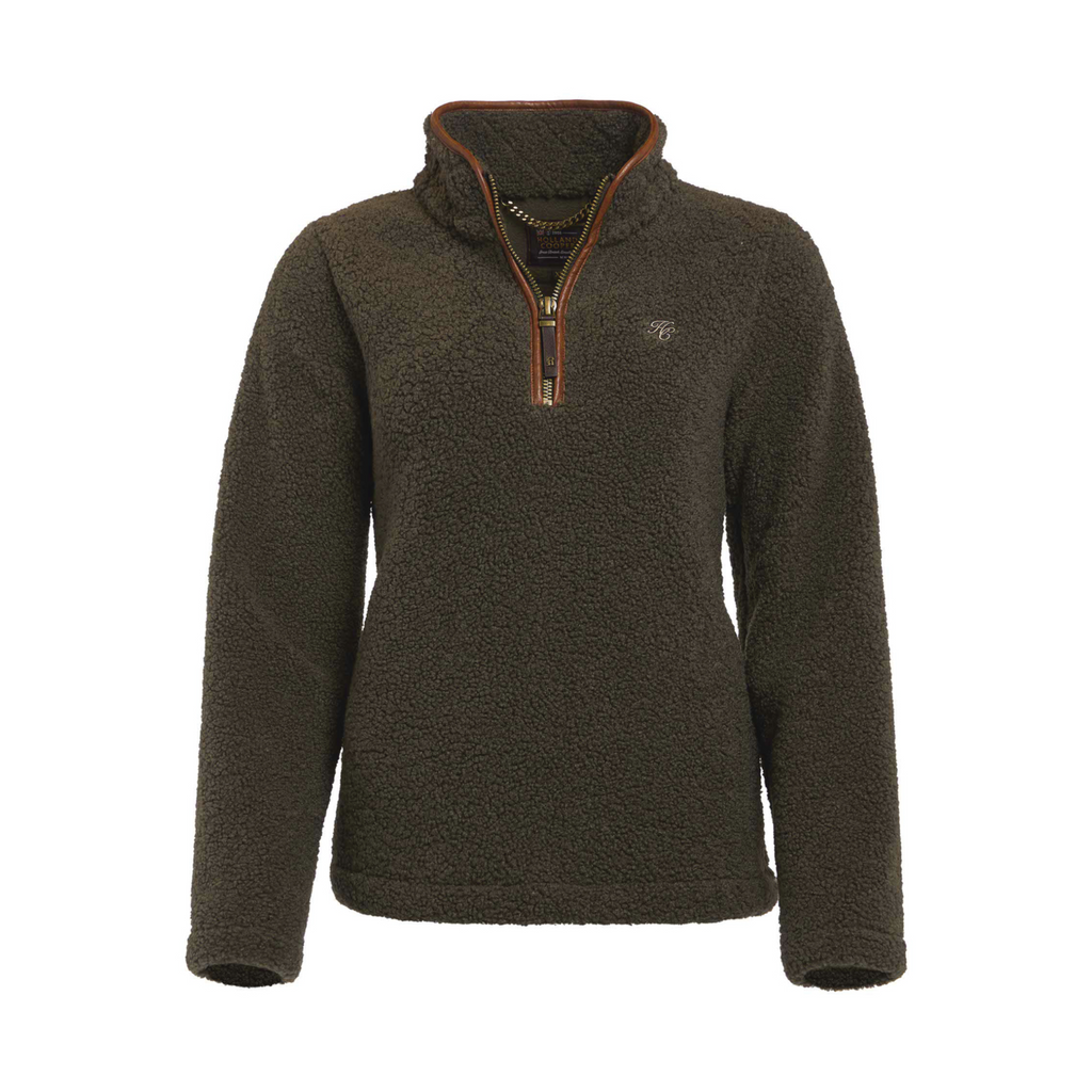 Holland Cooper Country Fleece Quarter Zip - Khaki Borg