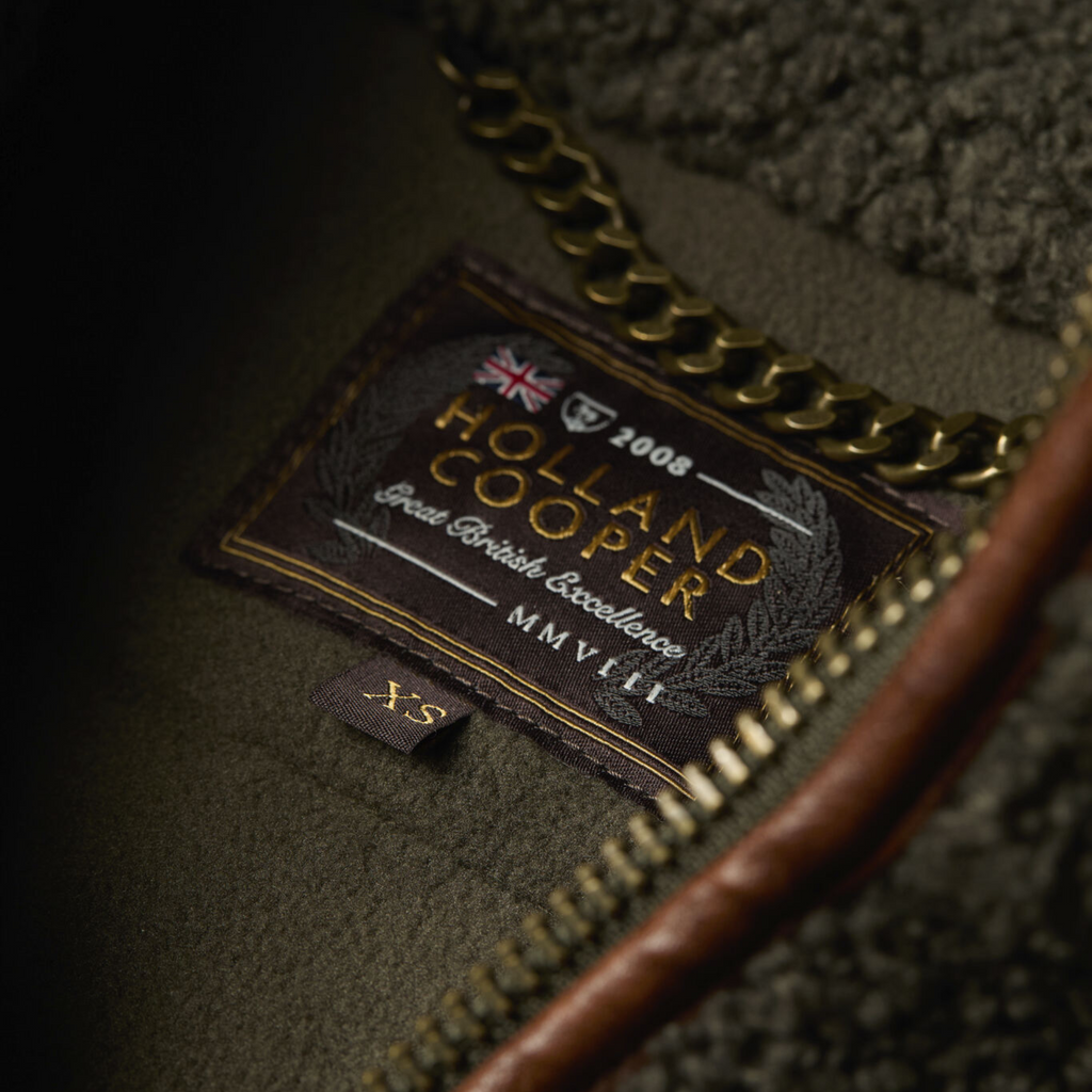 Holland Cooper Country Fleece Gilet - Khaki Borg