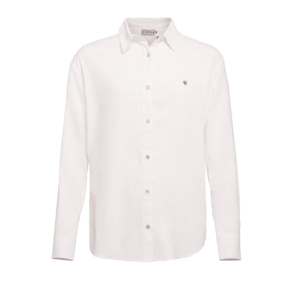 Holland Cooper Relaxed Fit Linen Shirt - Optic White