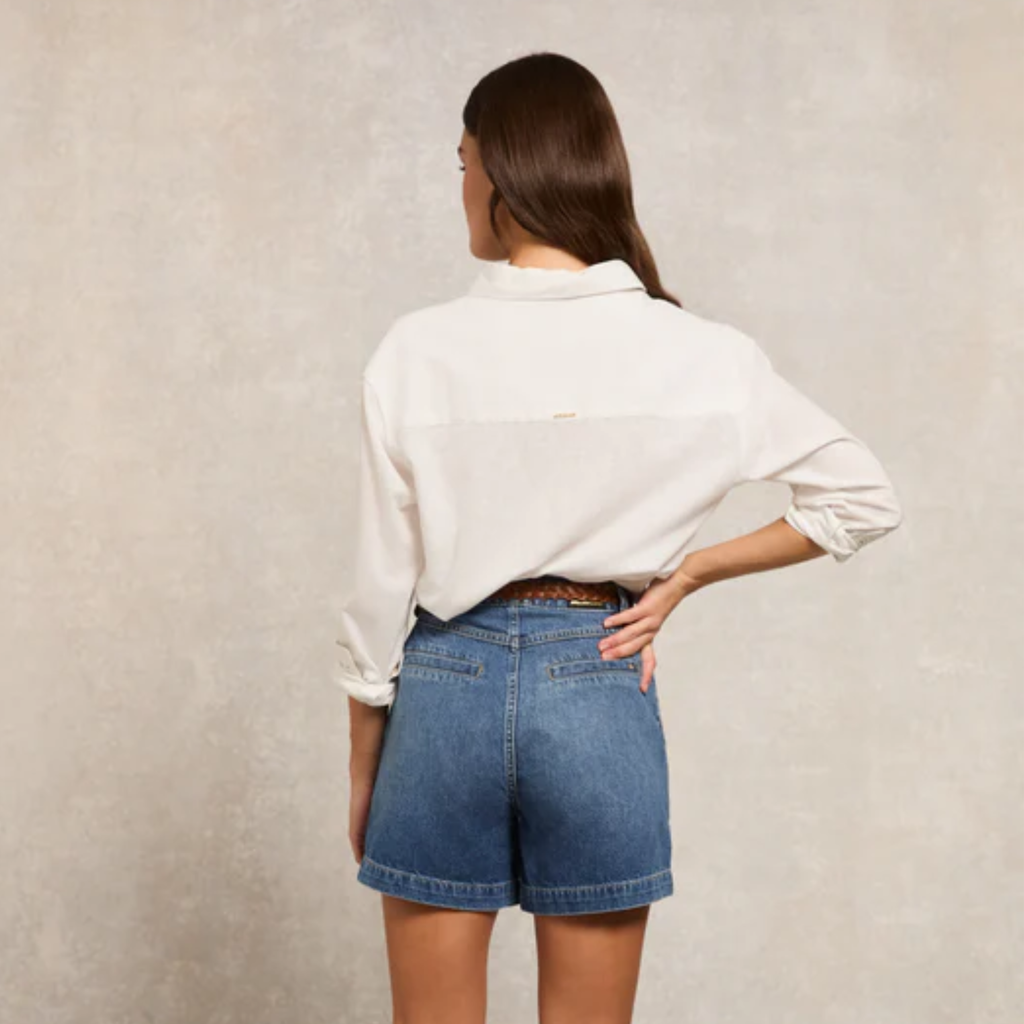 Holland Cooper Relaxed Fit Linen Shirt - Optic White