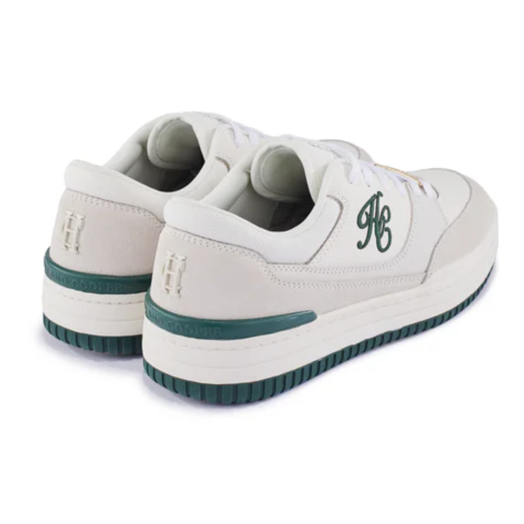 Holland Cooper Retro Trainer - White Racing Green
