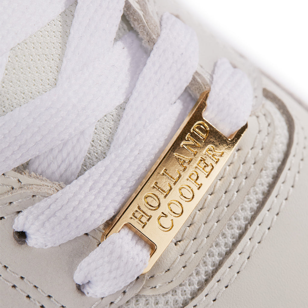Holland Cooper Retro Trainer - White Racing Green