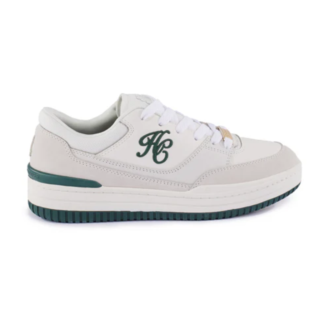 Holland Cooper Retro Trainer - White Racing Green
