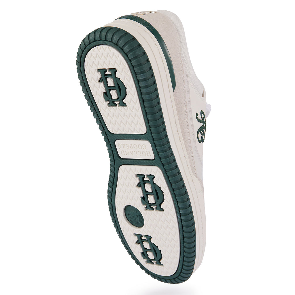 Holland Cooper Retro Trainer - White Racing Green