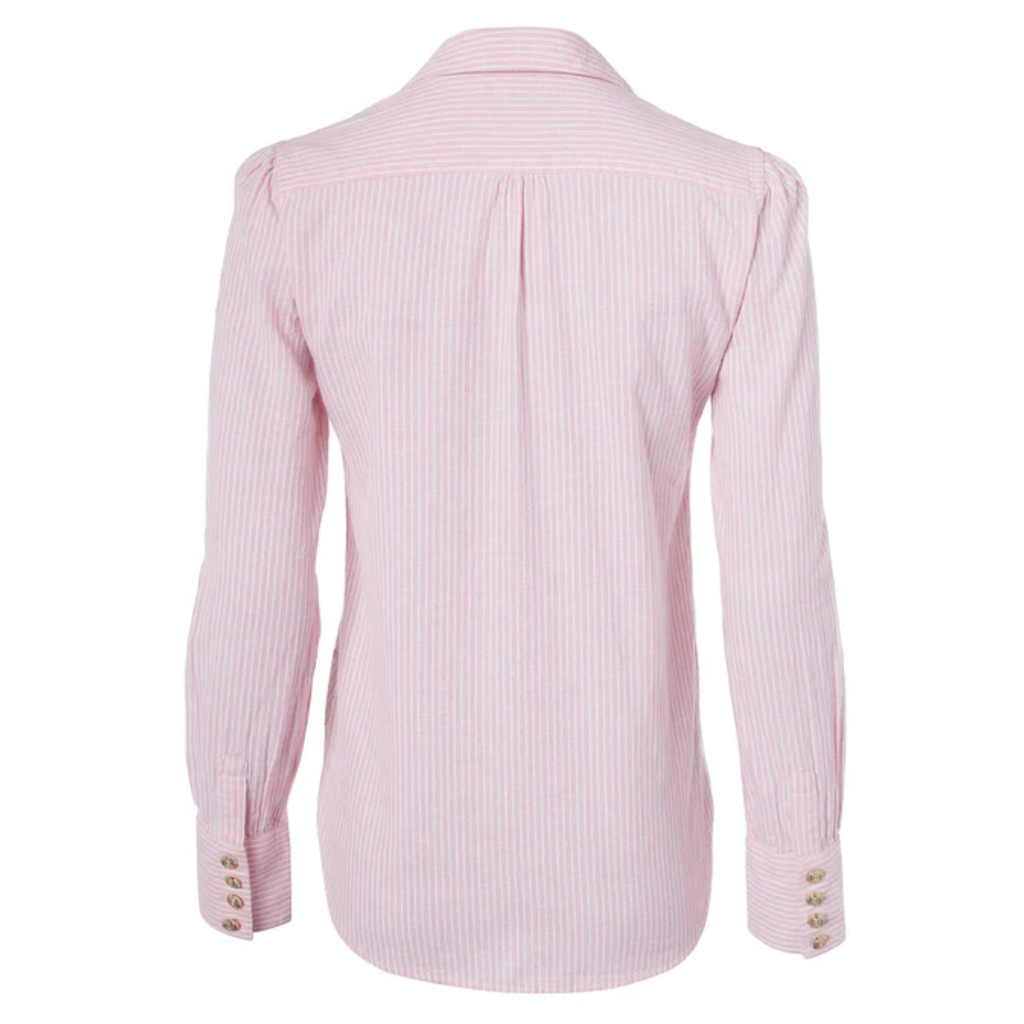 Holland Cooper Classic V-Neck Blouse - Pink Stripe