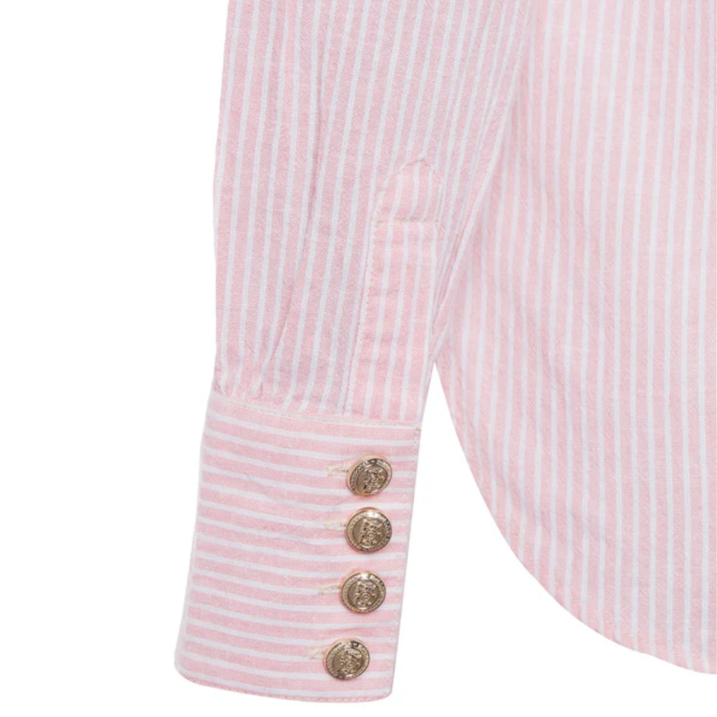 Holland Cooper Classic V-Neck Blouse - Pink Stripe