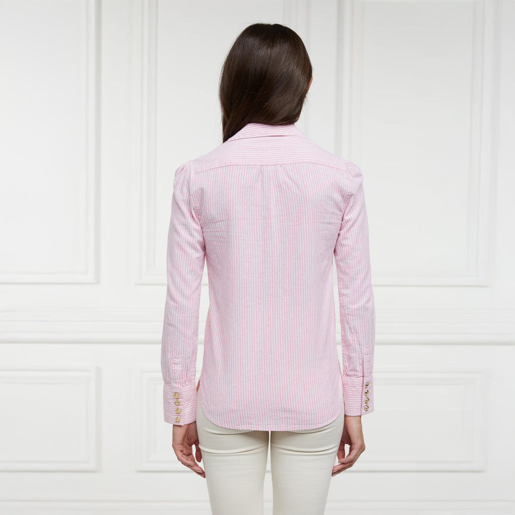 Holland Cooper Classic V-Neck Blouse - Pink Stripe