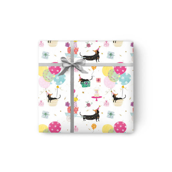 Whistlefish Sausage Dog Party Wrapping Paper