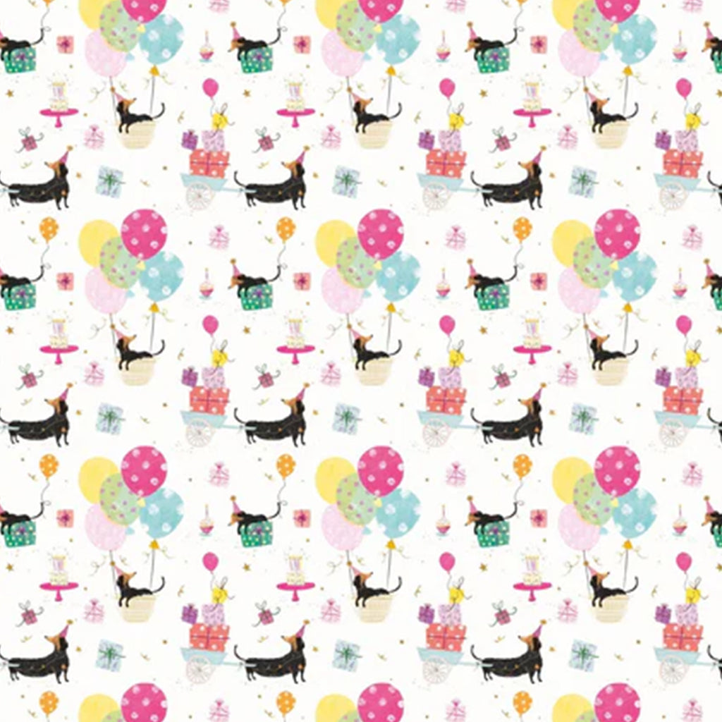 Whistlefish Sausage Dog Party Wrapping Paper