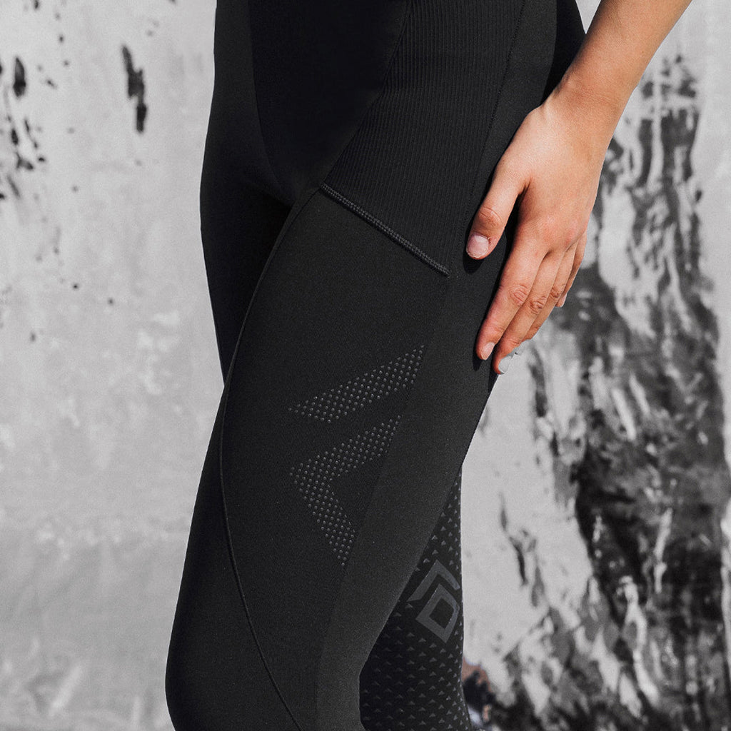 Aztec Diamond Core Leggings Full Seat - Black