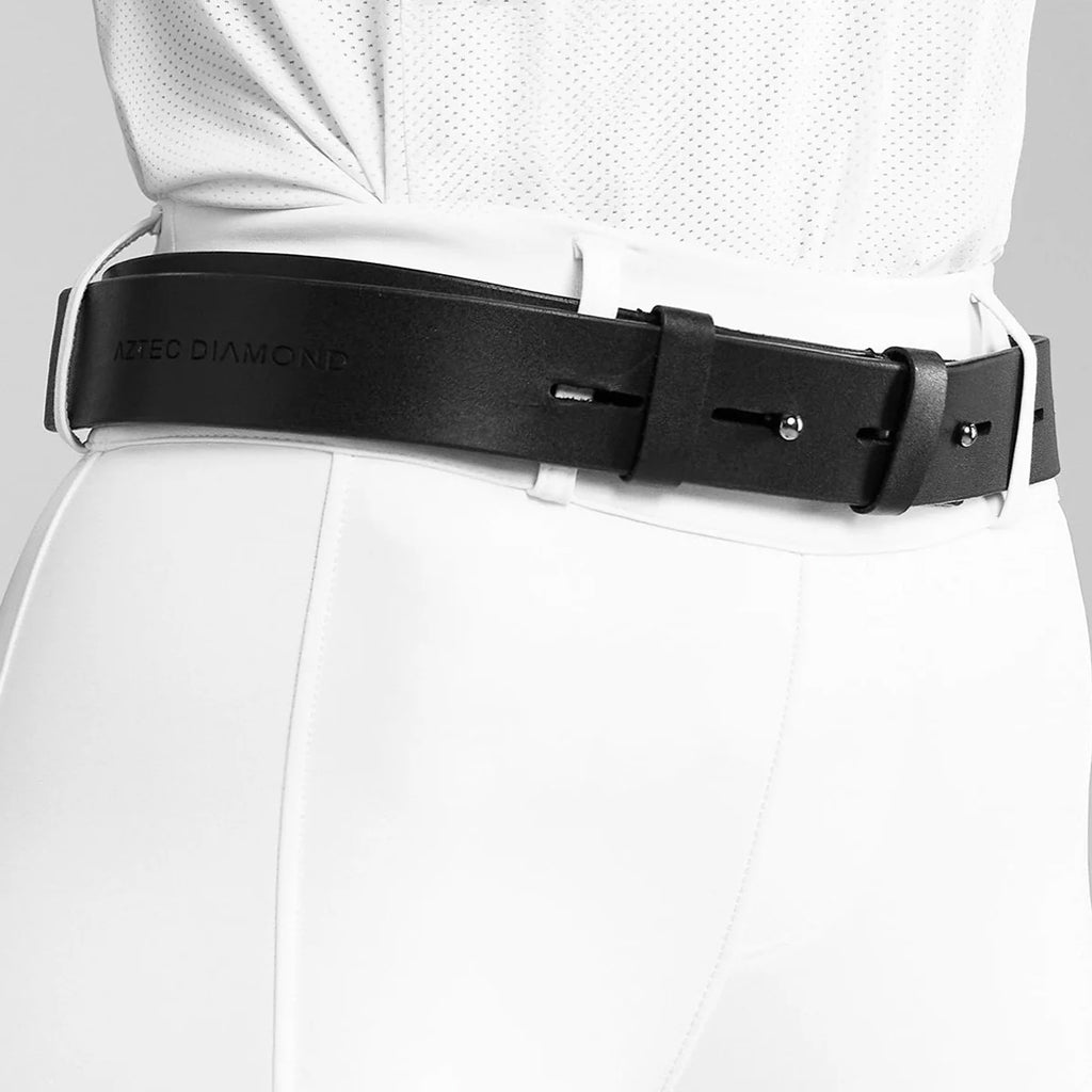 Aztec Diamond Leather Belt - Black