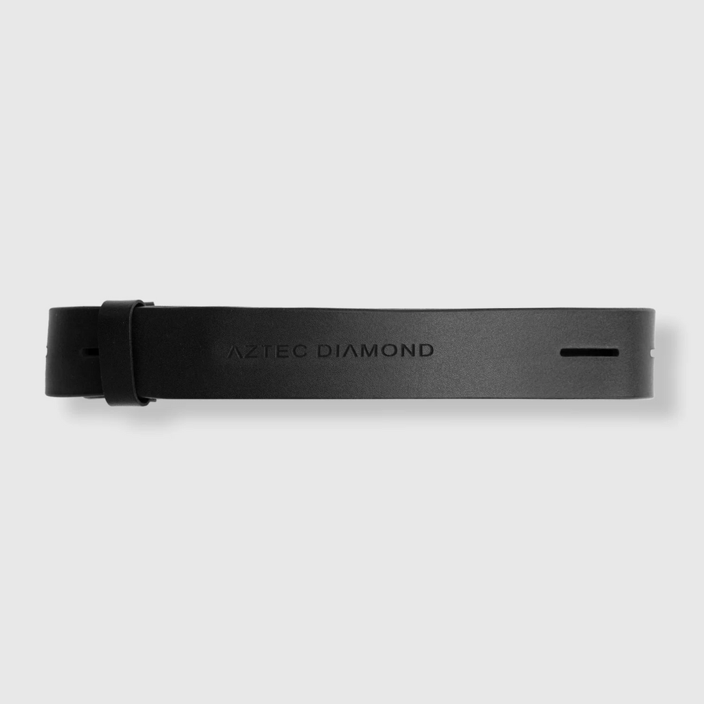 Aztec Diamond Leather Belt - Black