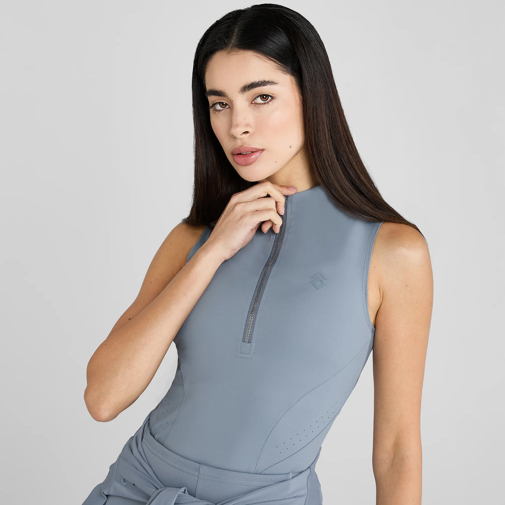 Aztec Diamond Sleeveless Core Base Layer - Ash Blue
