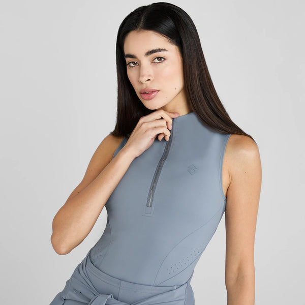 Aztec Diamond Sleeveless Core Base Layer - Ash Blue