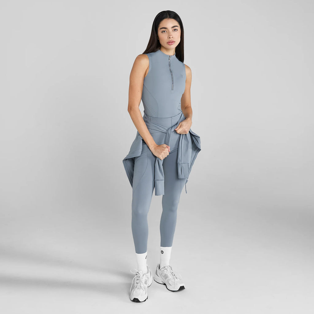 Aztec Diamond Sleeveless Core Base Layer - Ash Blue