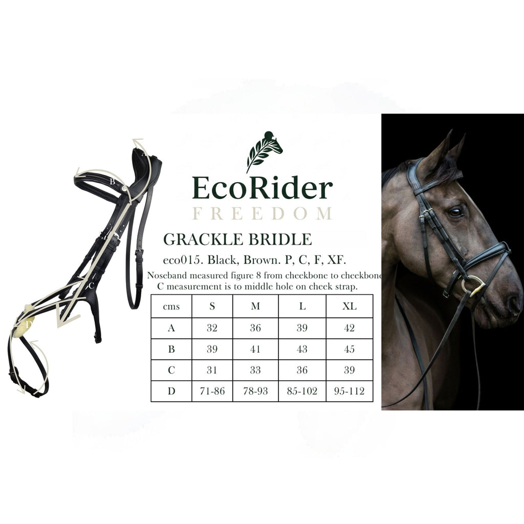 EcoRider Freedom Grackle Bridle - Black