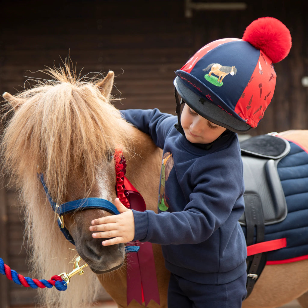 Winnie and Me Hat Silk - Navy/Red