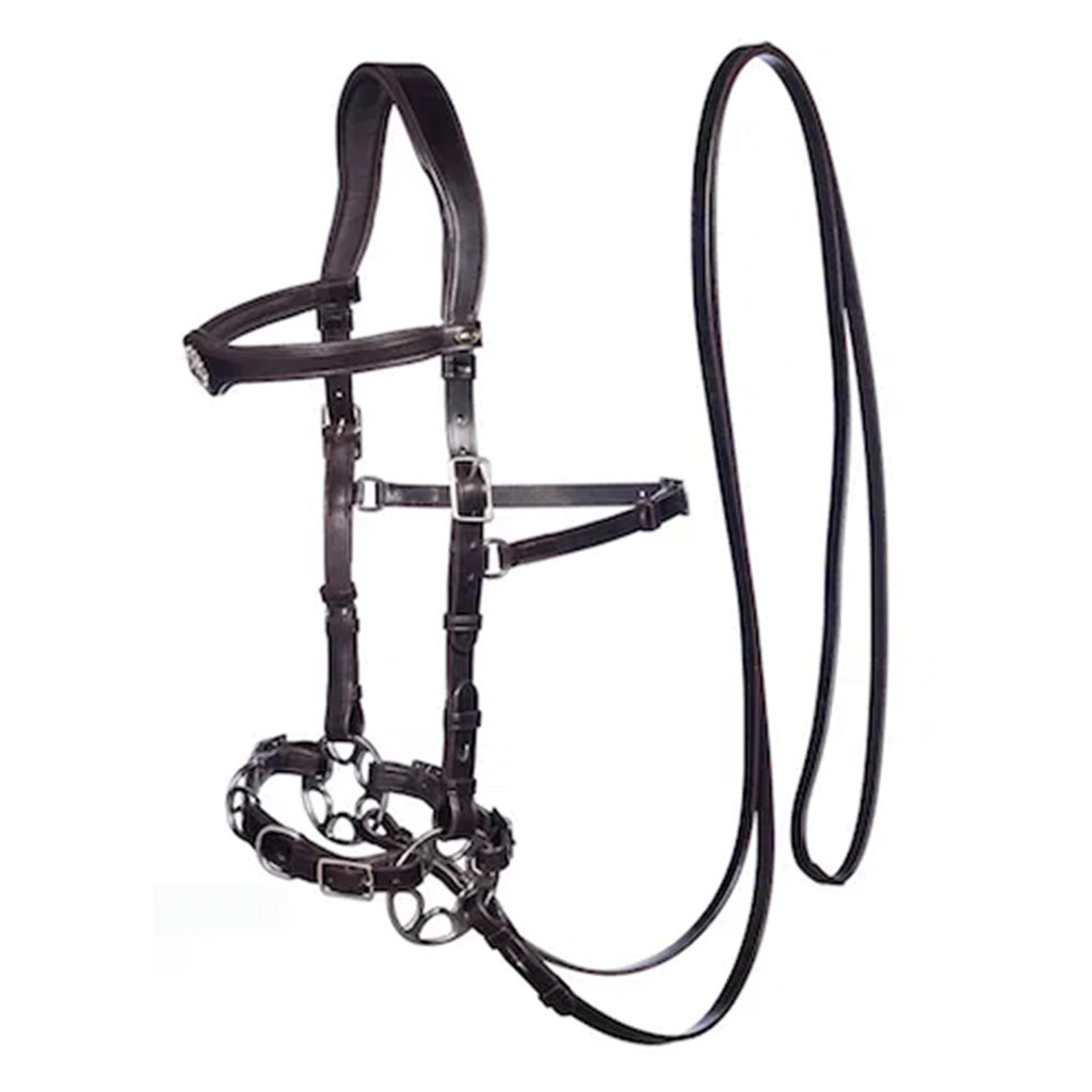 F.R.A Caval Hackamore Bridle - Brown