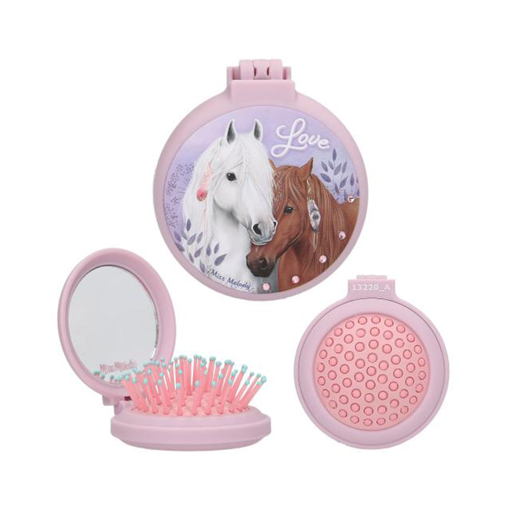 Miss Melody Folding Round Hairbrush