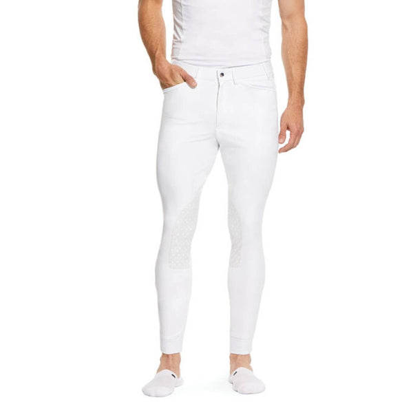 Ariat Mens Tri Factor Grip Knee Patch Breech - White