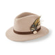 Hicks and Brown The Suffolk Fedora Fawn Feather Hat - Pebble