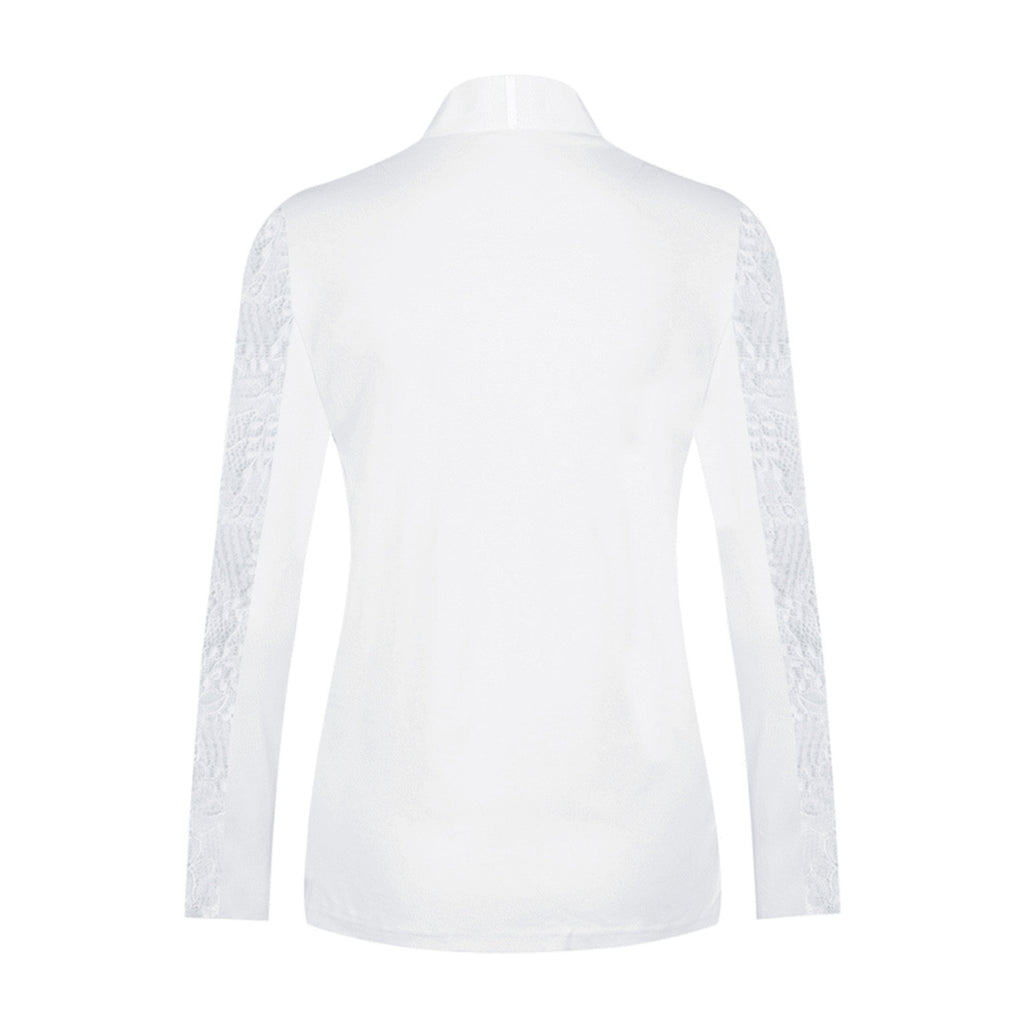 Natalia L/S Lace Competition Shirt - White