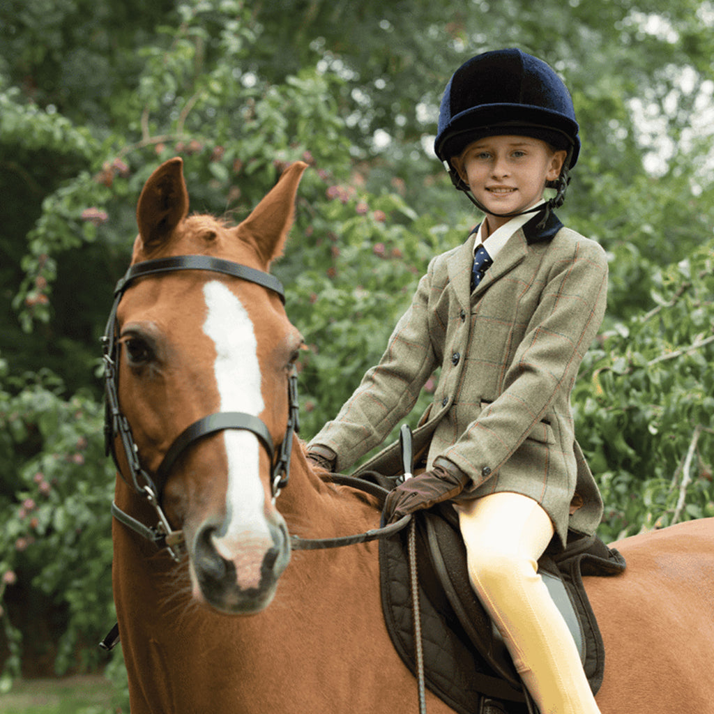Equetech Junior Launton Deluxe Tweed Riding Jacket - Green