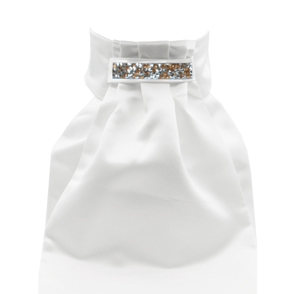 Rose Gold Crystal Deluxe Ready-Tied Stocks - White